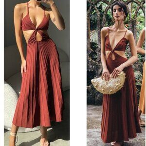Cult Gaia Ottilia Knit Dress Clay